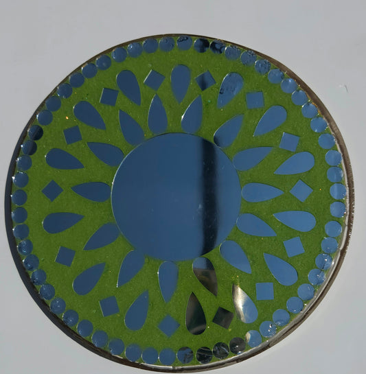 Round Green Mosaic Mirror – Handcrafted Wall or Table Decor with Geometric Design (Copy) (Copy) (Copy) (Copy)