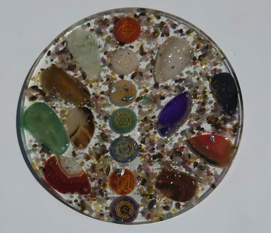 Root to Crown Light Grid – 8" Resin Chakra Circle