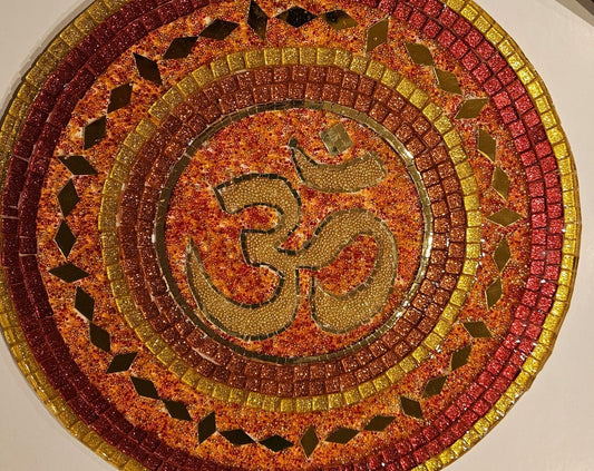 🕉️ Handmade Om Mandala Wall Art – Spiritual Mosaic Home Decor 🕉️